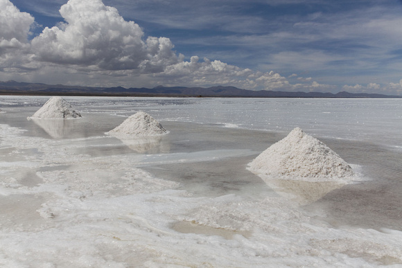 Salar de Uyuni - Salt piled up to dry